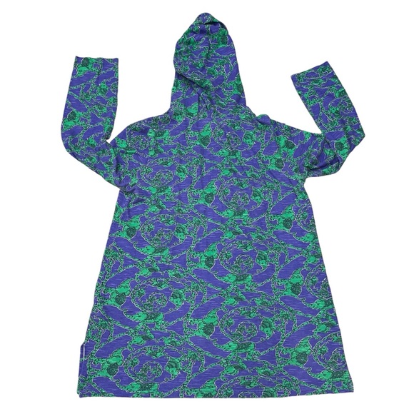 Lilly Pulitzer Noelle Hooded Elephant Print Long Sleeve Tunic Pullover Top Large - Picture 5 of 11
